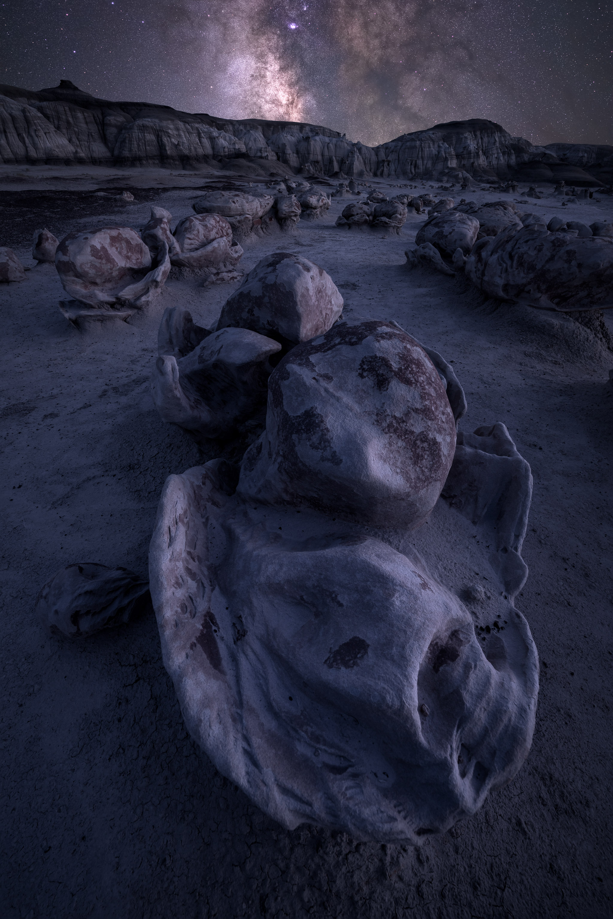 Chris Draughon's photograph of the Cracked Eggs after dark