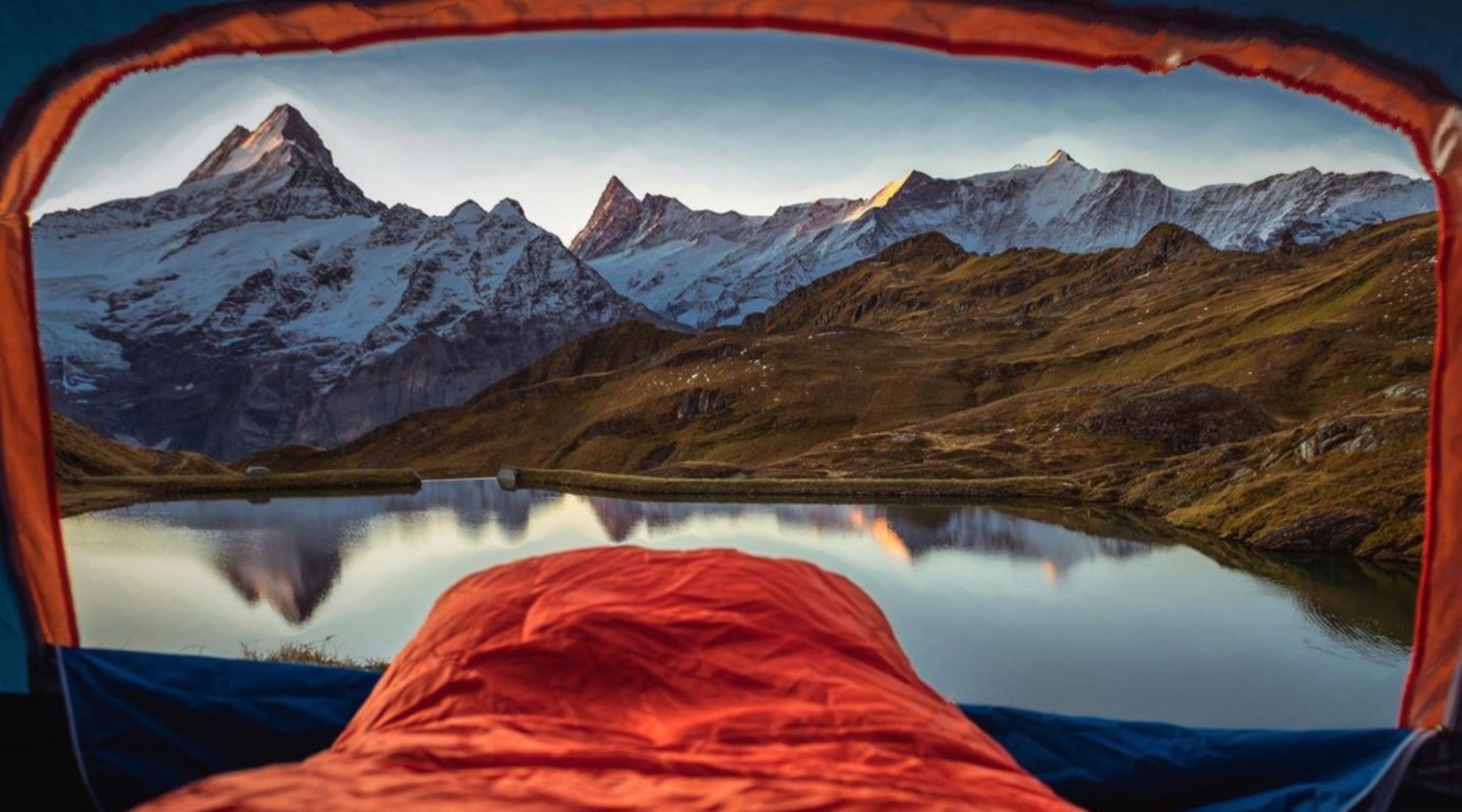 Remote mountain landscape reached during a photography camping trip