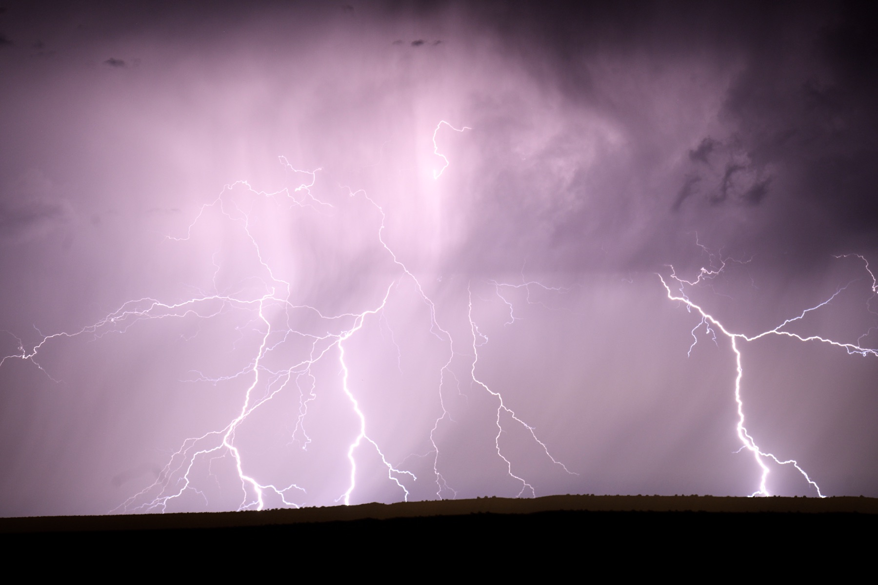 Lightning storm photographed at 300mm with a Nikon D850 and later used in a creative composite.