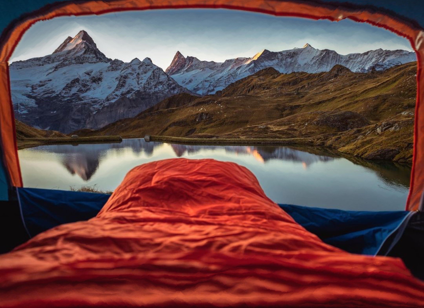 overlanding tent camp mountain lake alpenglow taken at photography workshop